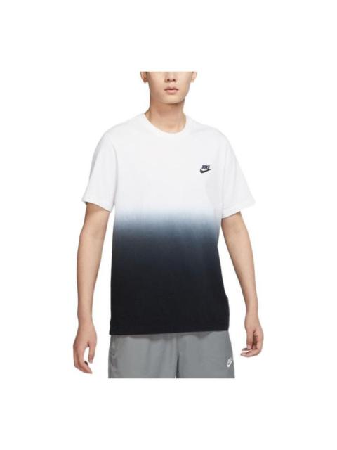 Nike Men's Nike Logo Printing Gradient Casual Sports Round Neck Short Sleeve White T-Shirt DR7824-100