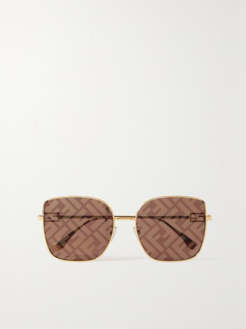 FENDI Square-frame Gold-tone Sunglasses