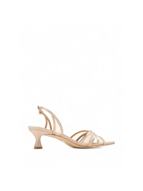 BADGLEY MISCHKA Yoana satin-finish mesh-panel sandals