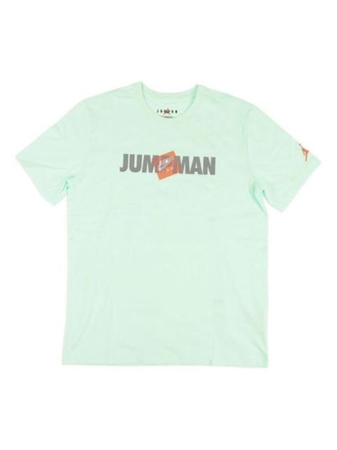 Jordan Air Jordan Jumpman Alphabet Printing Sports Round Neck Short Sleeve Light Green CV3406-394