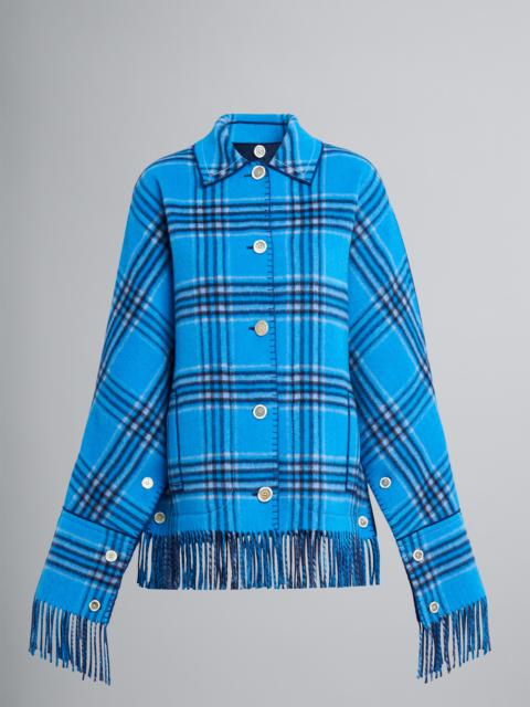 Marni CHECK WOOL CAPE JACKET