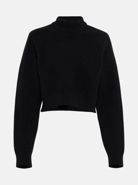 Alaïa Cropped virgin wool turtleneck sweater