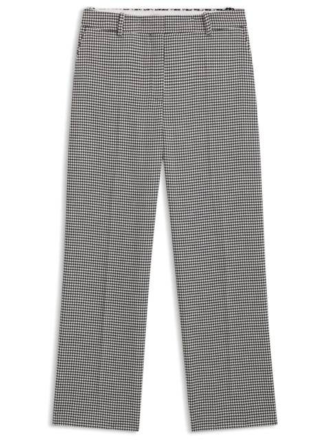 HUGO HOUNDSTOOTH STRAIGHT-LEG TROUSERS IN STRETCH FABRIC