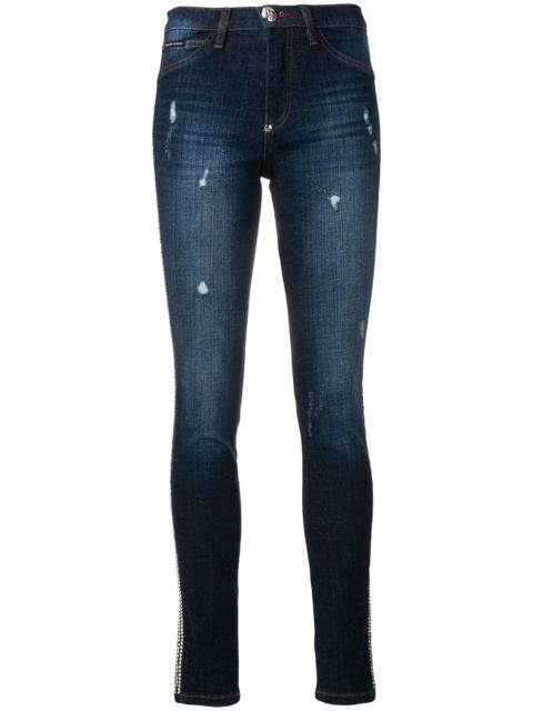 PHILIPP PLEIN crystal trim skinny jeans