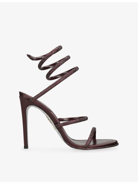 RENE CAOVILLA Cleo 105 Jewel-Embellished Leather Heeled Sandals
