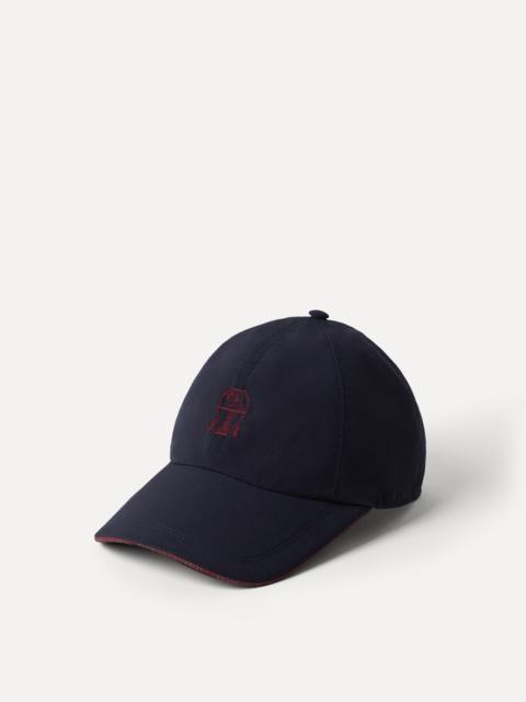 Brunello Cucinelli Water-resistant microfiber baseball cap with contrast details and embroidered logo