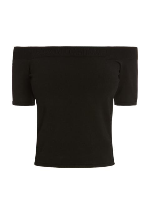 Alexander McQueen Women's Off-The-Shoulder Knit Top - Black