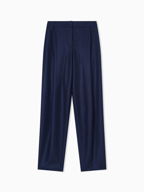 GIORGIO ARMANI SINGLE-PLEAT TROUSERS IN CASHMERE FLANNEL