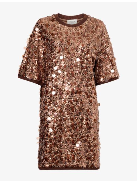 WEEKEND Max Mara Round-Neck Sequin Mini Dress