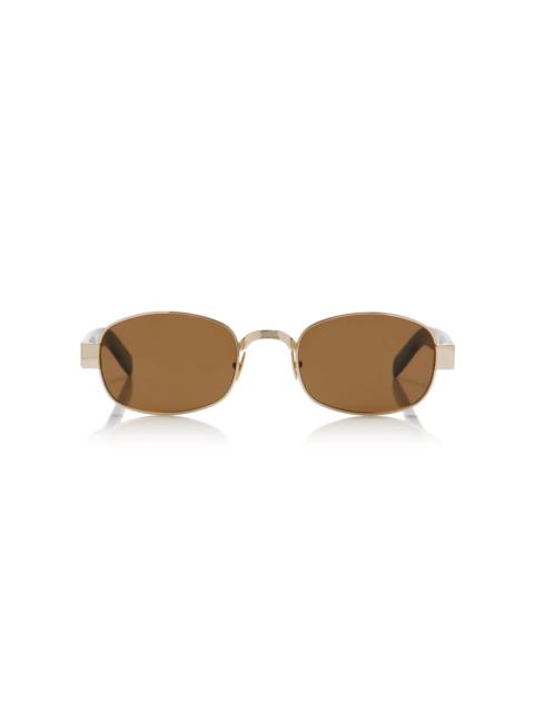 SAINT LAURENT Round-Frame Metal Sunglasses brown