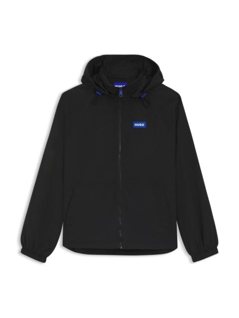HUGO LOGO-PATCH WINDBREAKER WITH WATER-REPELLENT FINISH