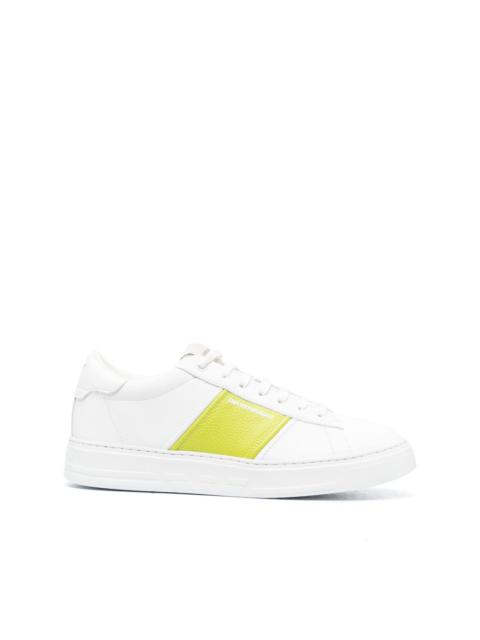 EMPORIO ARMANI logo-print low-top leather sneakers