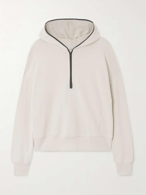 Bead-embellished cotton-jersey hoodie