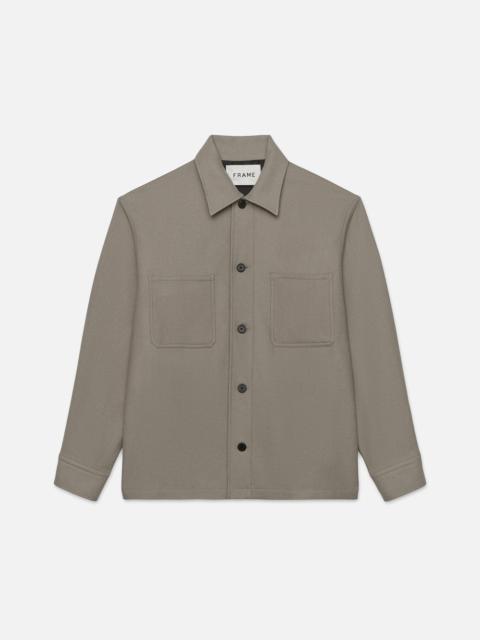 FRAME Wool Overshirt in Stone Beige