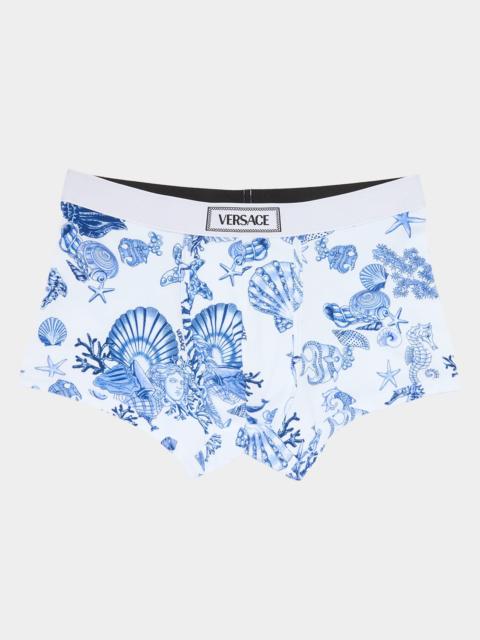 VERSACE Men's La Vacanza Ribbed Boxer Briefs