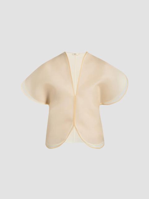 KHAITE Women's Briar Silk V-Neck Blouse - Champagne
