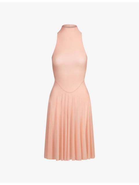 SKIMS Milky Sheer High-Neck Jersey Midi Dress