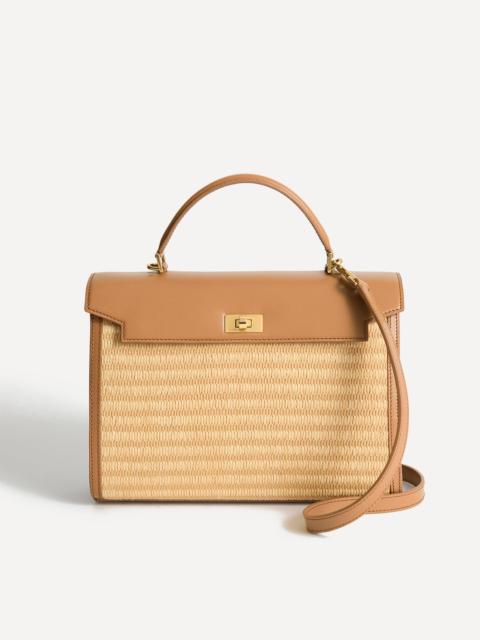 Anya Hindmarch Mortimer Patchwork Raffia and Leather Cross-Body Bag