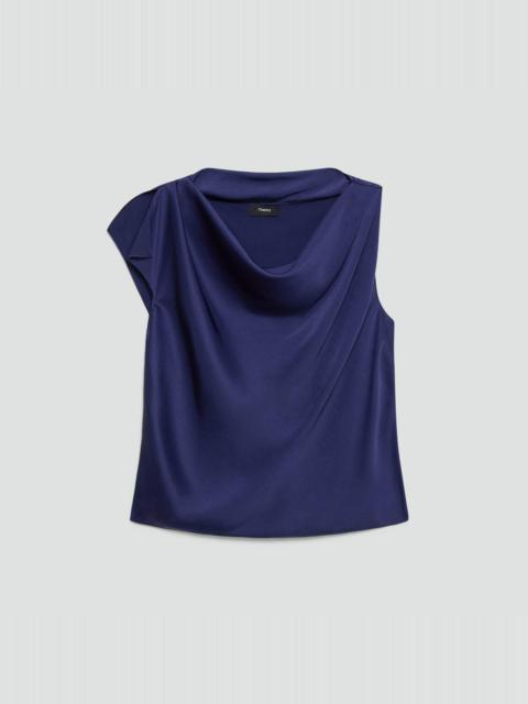 Theory Cowl Neck Blouse in Crushed Satin