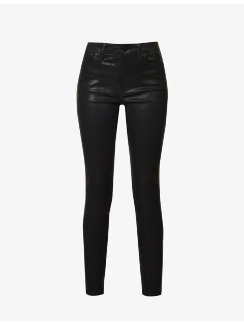 GOOD AMERICAN Good Legs tapered-leg mid-rise organic stretch-denim jeans