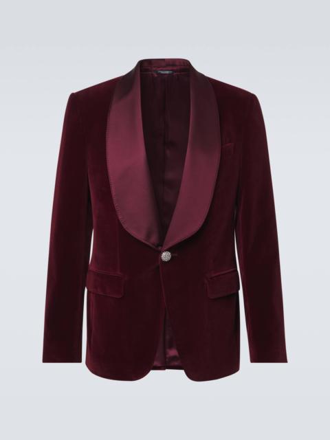 Dolce & Gabbana Cotton-blend velvet tuxedo jacket