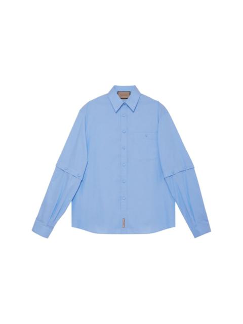 logo-patch detachable-sleeve shirt