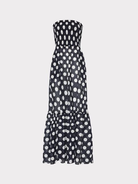 MILLY Olen Polka Dot Strapless Cover-Up Dress