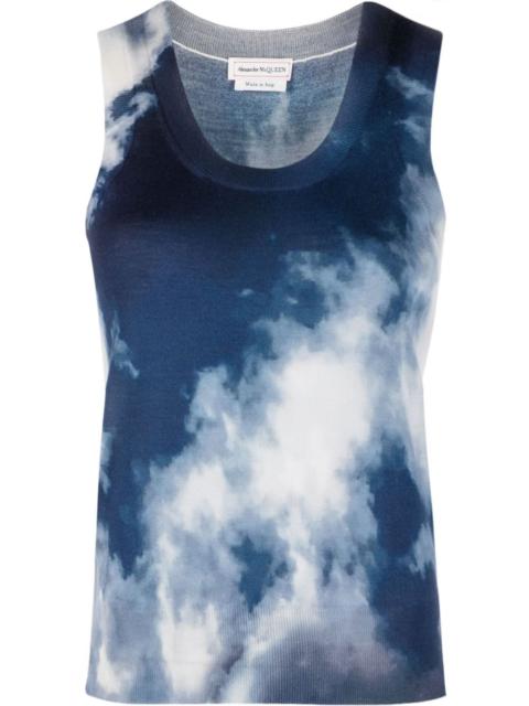 sky-print vest top