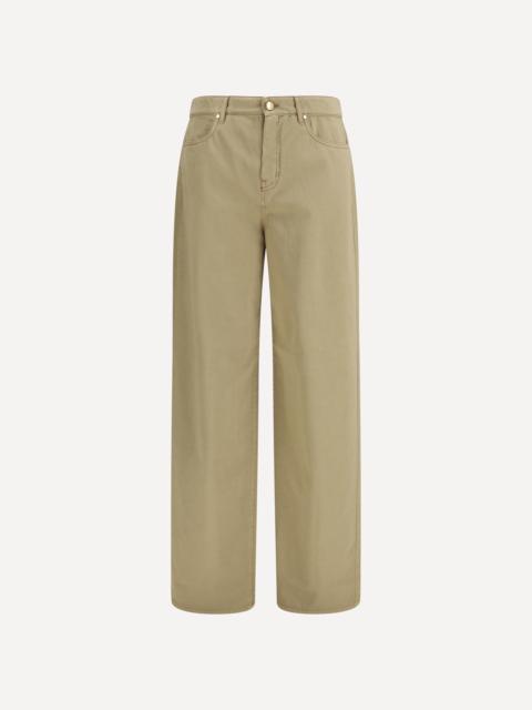 Max Mara Studio Baggy Pants in pure cotton satin