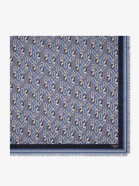 FENDI Blue silk shawl