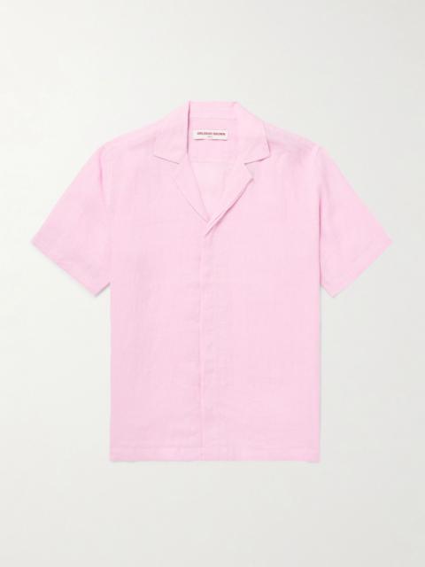 ORLEBAR BROWN Maitan II Camp-Collar Linen Shirt Pink