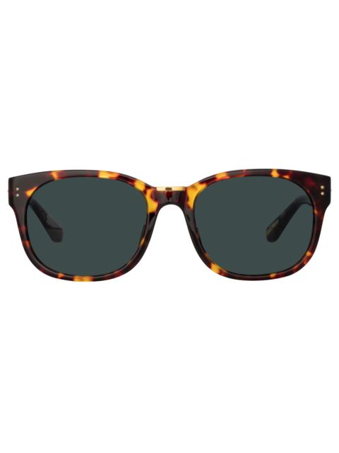LINDA FARROW MEN'S CEDRIC RECTANGULAR SUNGLASSES IN TORTOISESHELL
