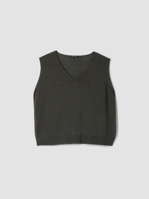 EILEEN FISHER Superfine Merino Vest in Regenerative Wool