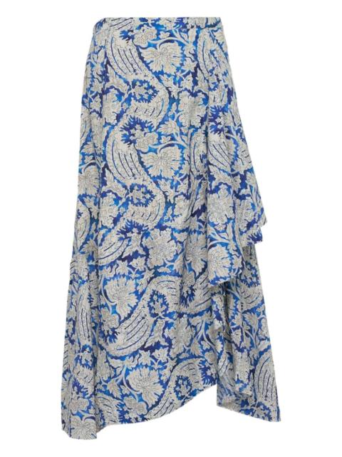 ULLA JOHNSON paisley-print ruffled skirt