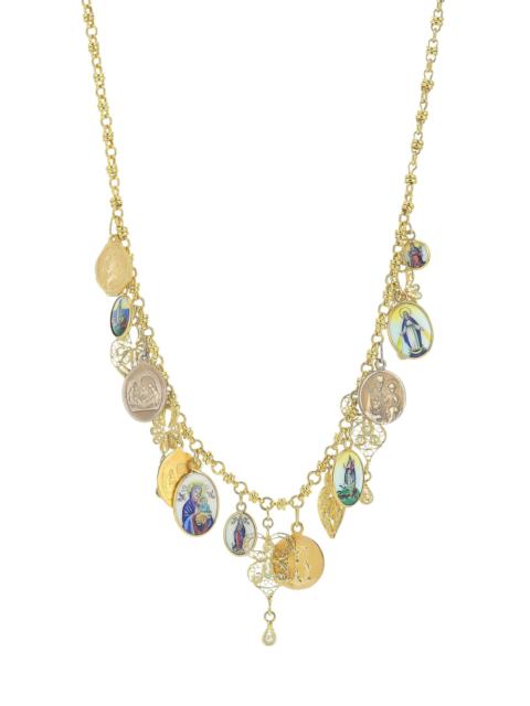 Dolce & Gabbana Women's 18K Yellow & White Gold Antique Pendant Charm Necklace - Gold
