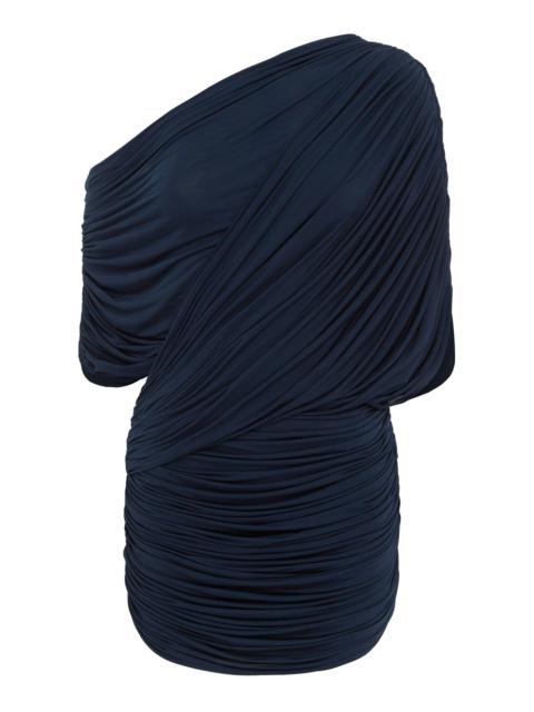 ALEX PERRY Off-The-Shoulder Draped Mini Dress navy