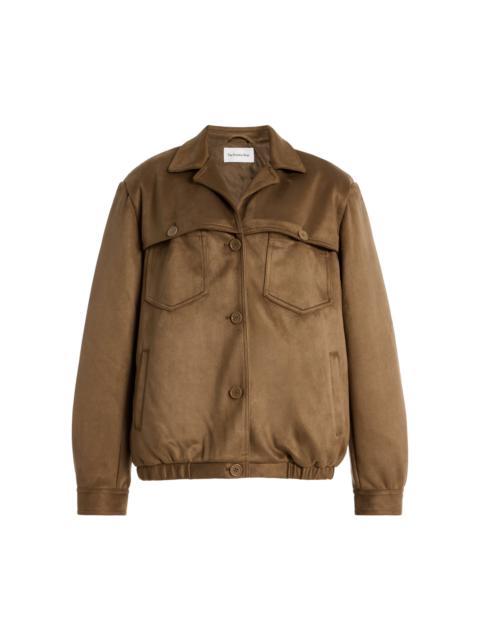 The Frankie Shop Hester Faux Suede Jacket brown