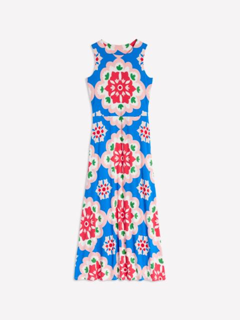 BODEN Grown On Tie Trapeze Dress-Cerulean Blue, Bloom Geo