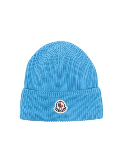 Moncler logo-patch cotton beanie