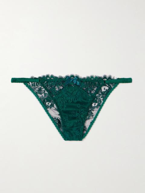 Agent Provocateur Solanna Silk-blend Satin-trimmed Lace Briefs