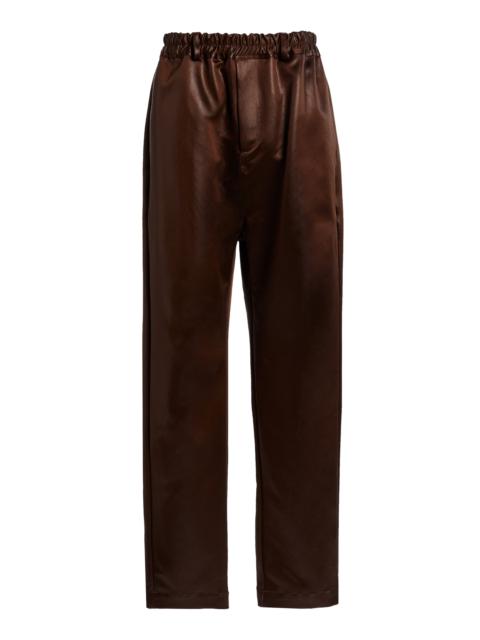 NICCOLÒ PASQUALETTI Slim Nylon Satin Straight-Leg Pants brown