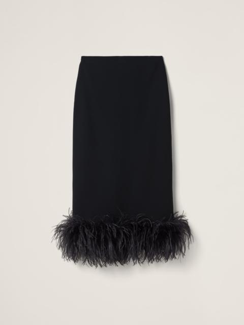 Miu Miu Stretch cady skirt with feathers