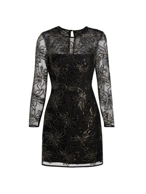 MILLY Women's Adele Embroidered-Mesh Minidress - Black