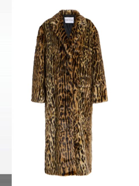 STAND STUDIO Marceline Leopard Faux Fur Coat animal