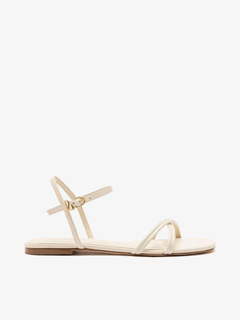 Annie Ankle Strap Sandal In Ivory Leather