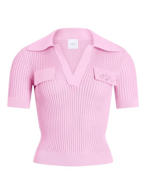PATOU logo-embroidered top