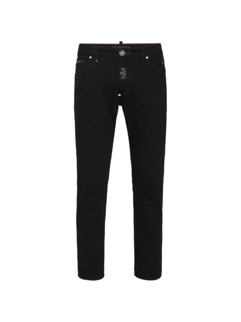 logo-plaque skinny-cut jeans