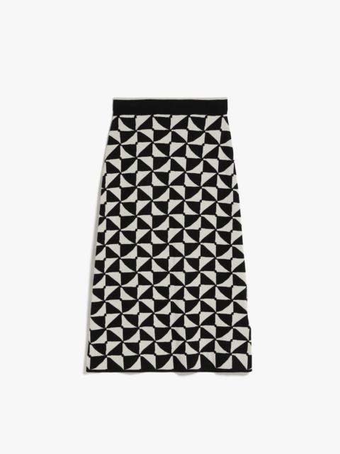 Max Mara ENZA Jacquard wool yarn skirt