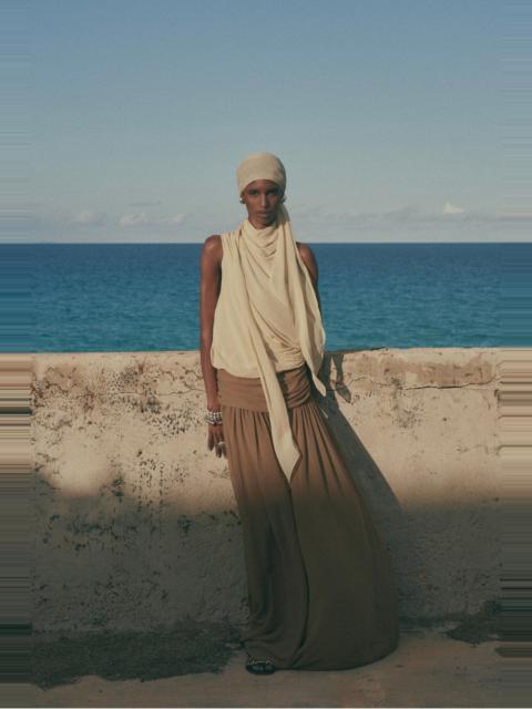 De La Vali AGAPITO SKIRT IN TAUPE CHIFFON