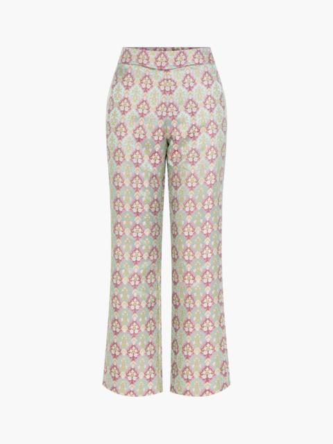 Hill House Home The Annina Pant - Baroque Diamond Block Berry/Green